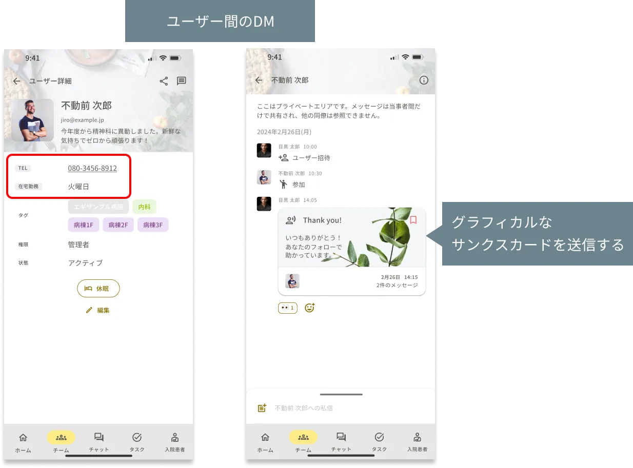 ユーザー間のDM